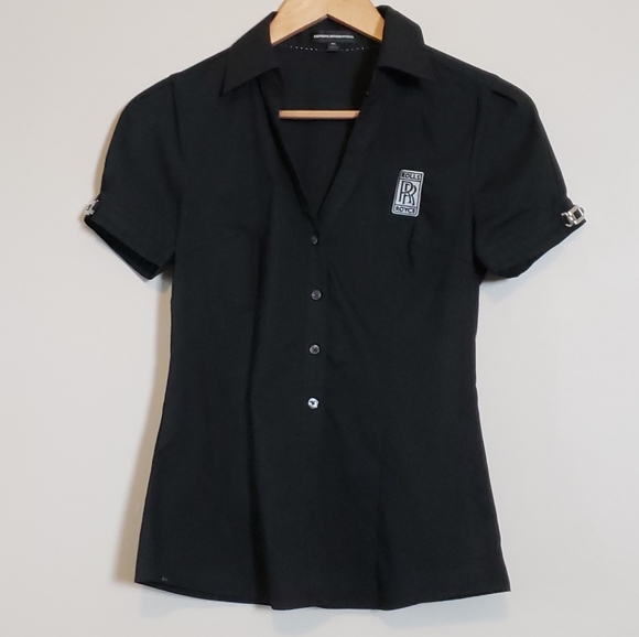 Rolls-Royce Embroidered Black Sz XS Button Down - Picture 2 of 6